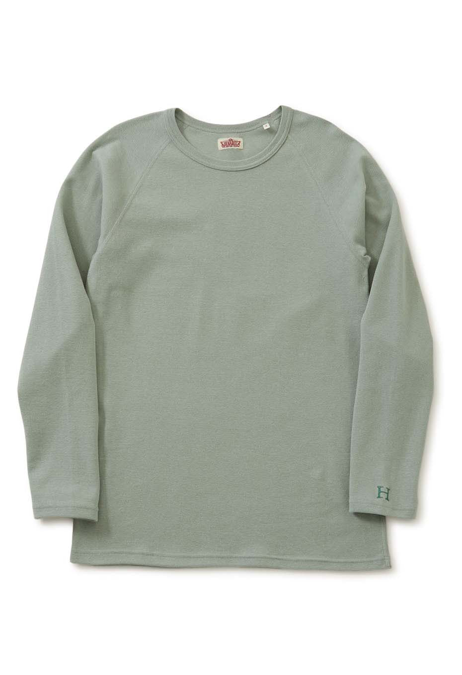ストレッチフライス ロングスリーブ Tシャツ - SAGE GREEN
