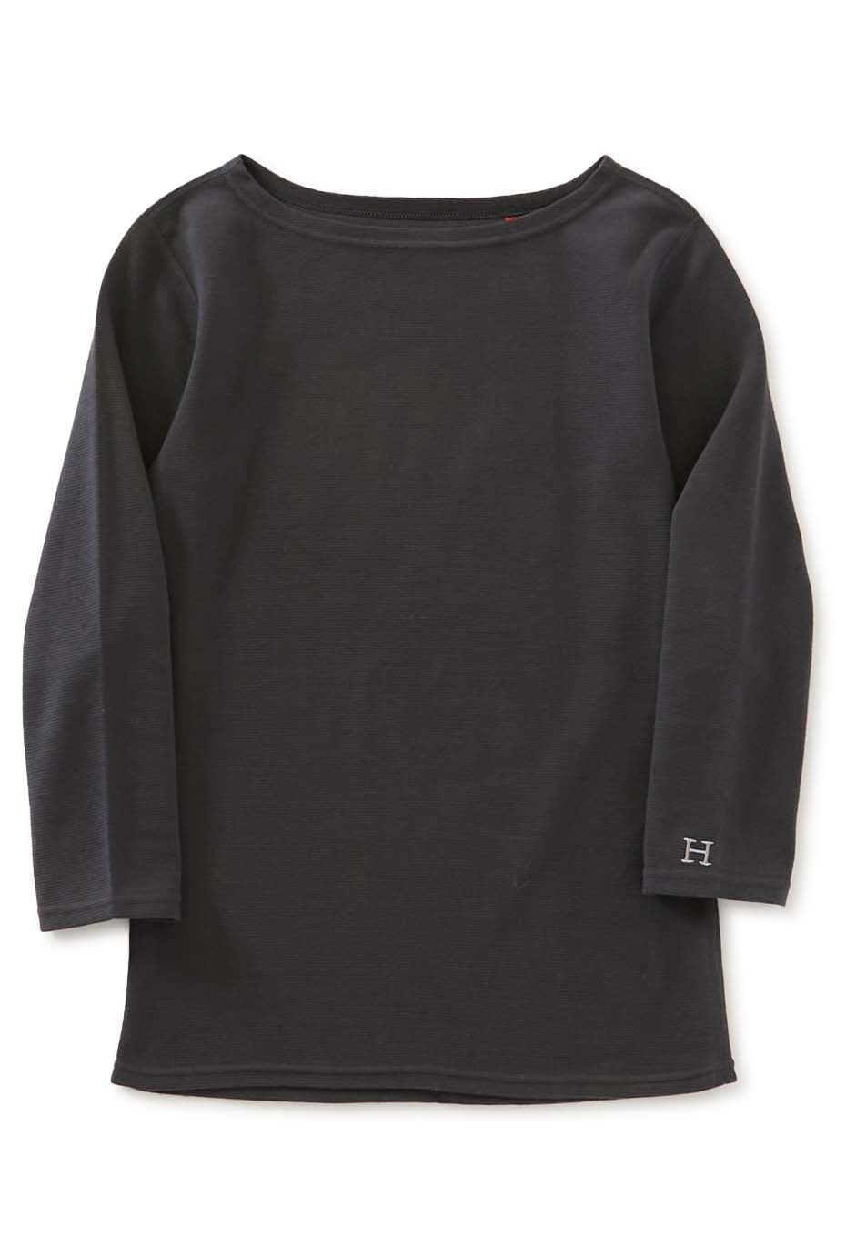 ストレッチフライス ボートネック ハーフスリーブ Tシャツ ウィメンズ - CHARCOAL