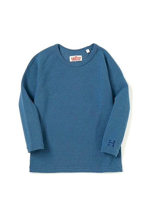 キッズ ストレッチフライス ロングスリーブ  Tシャツ - BLUE