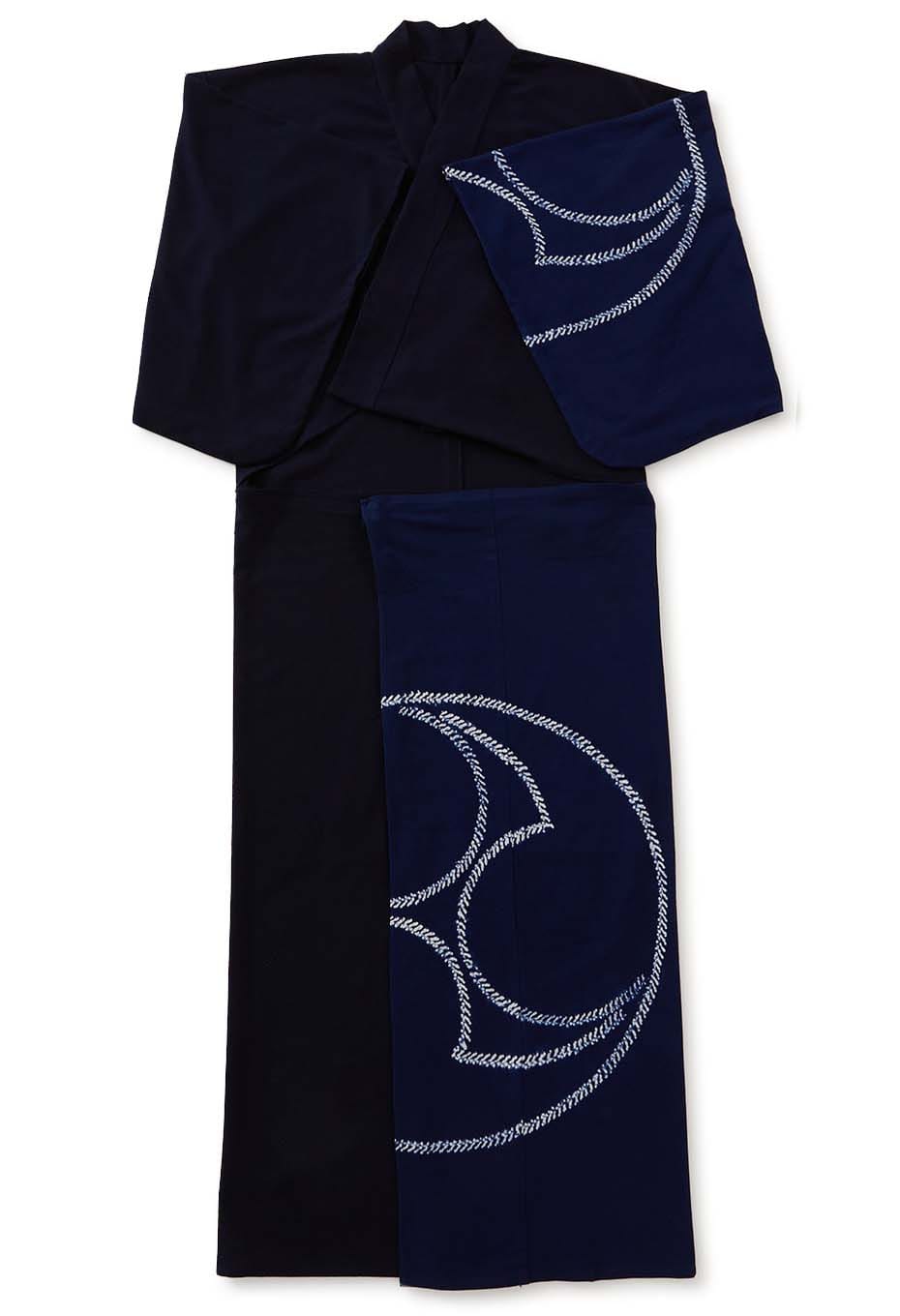 Tomoe Shibori Women's Yukata - NAVY