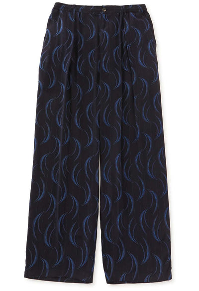 レーヨンエット メブキプリントイージーパンツ - DARK NAVY