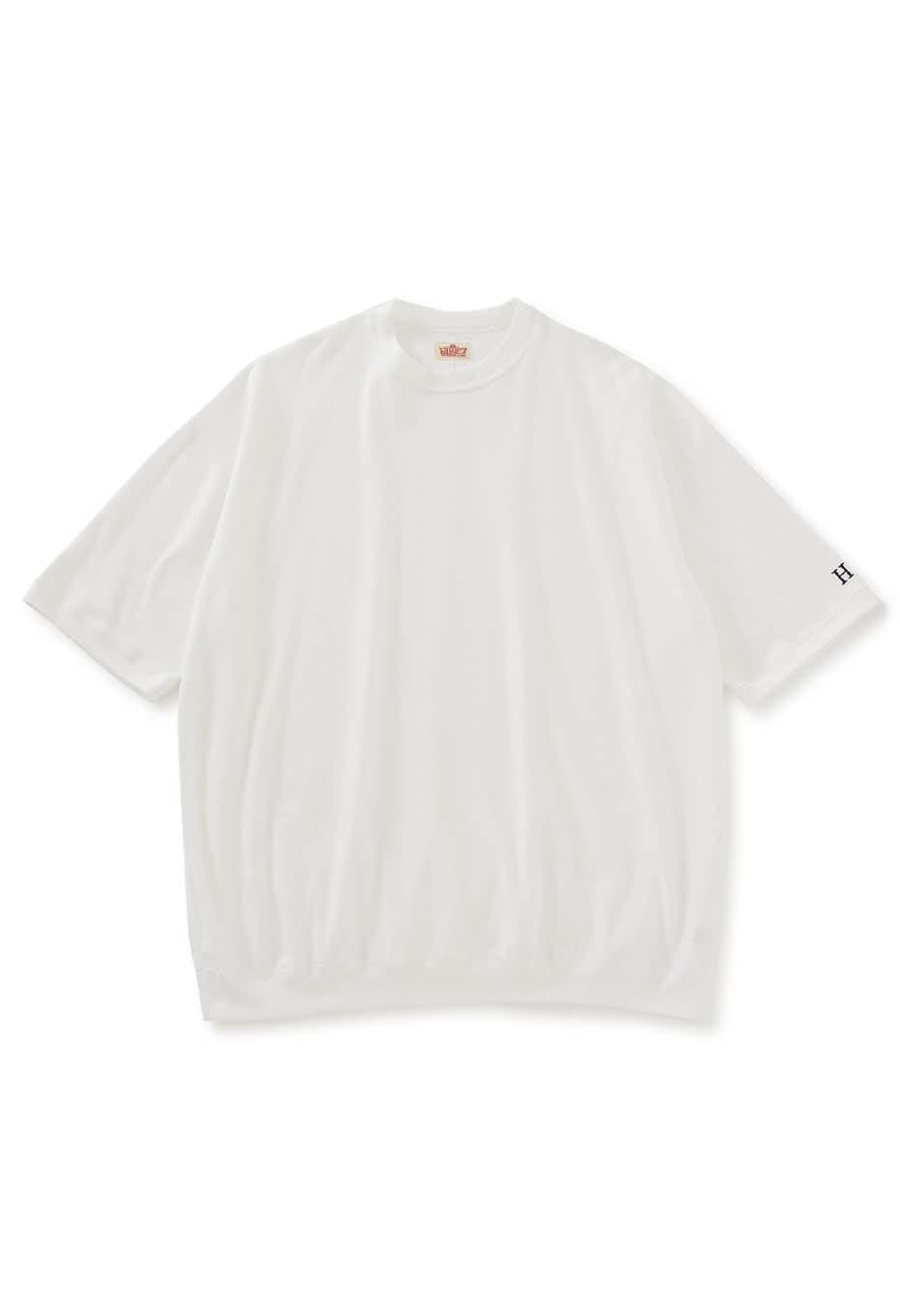 ストレッチフライス 9.5oz ヘムリブ ショートスリーブ Tシャツ - WHITE