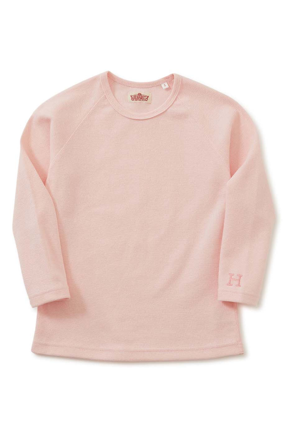 キッズ ストレッチフライス ロングスリーブ Tシャツ - BABY PINK