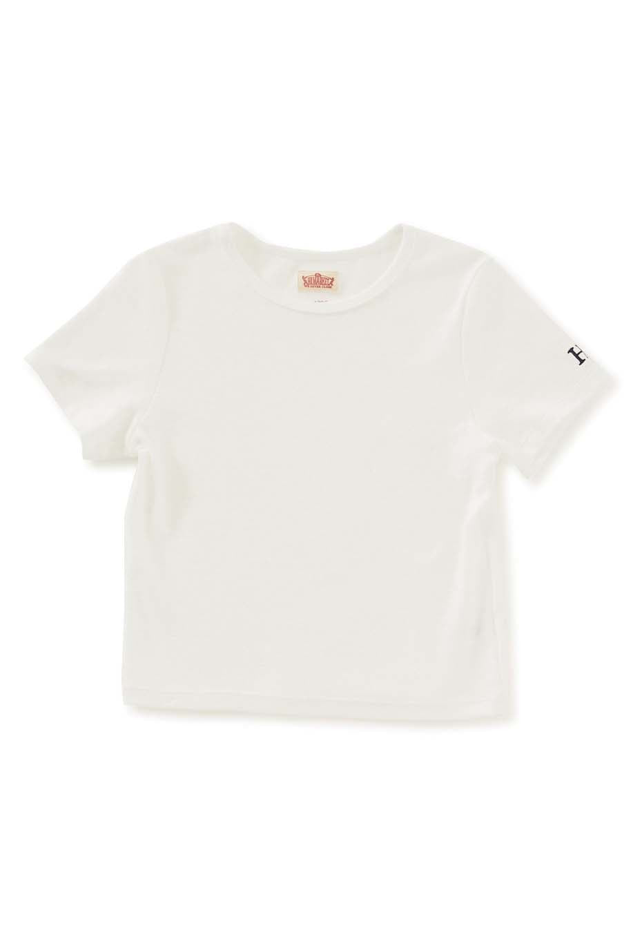 ストレッチフライス クロップド ショートスリーブ Tシャツ ウィメンズ - WHITE