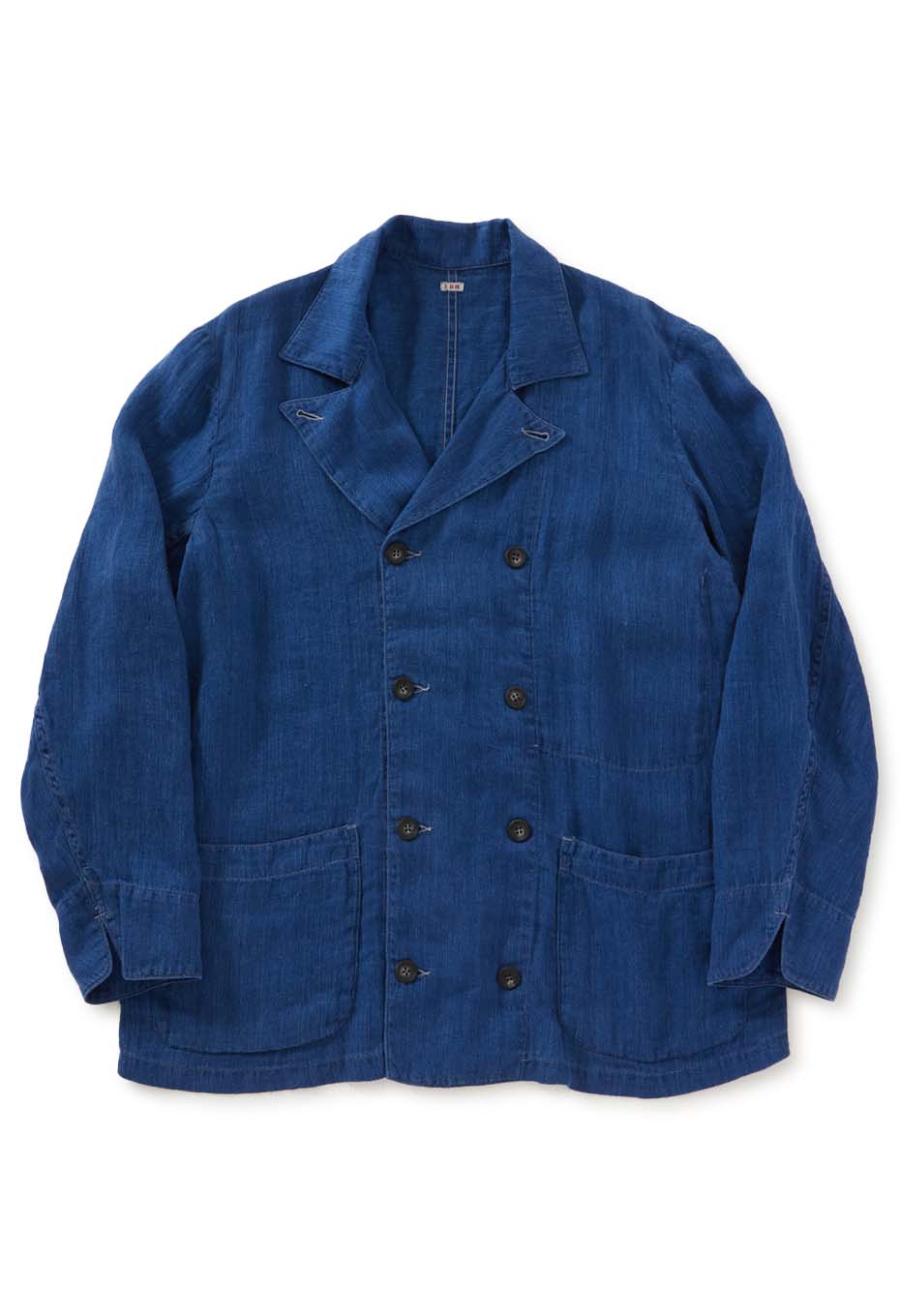 インディゴリネン ハイカウントツイル ダブルブレストワークジャケット - INDIGO