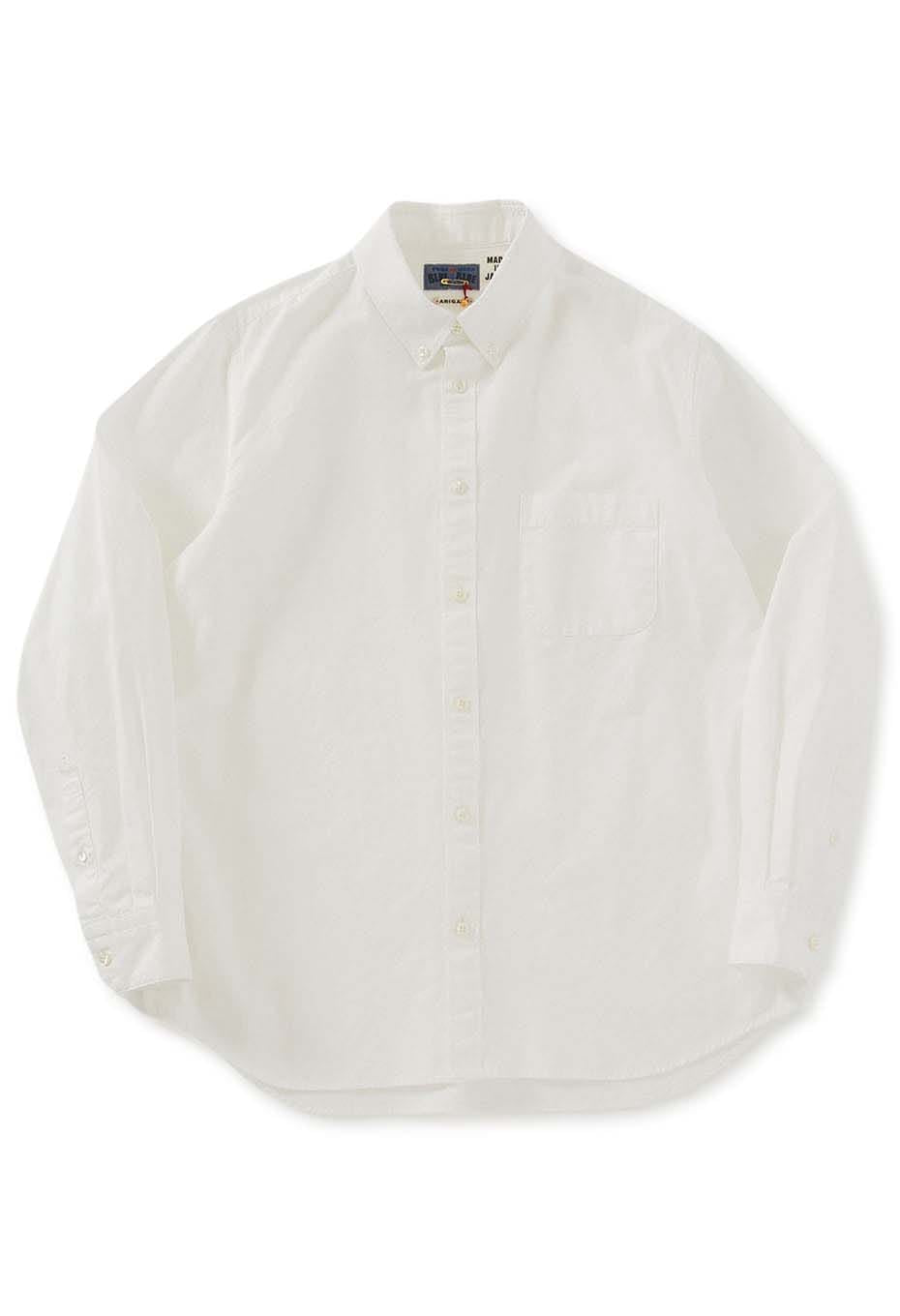 ファインオックス ボタンダウン ロングスリーブシャツ - WHITE