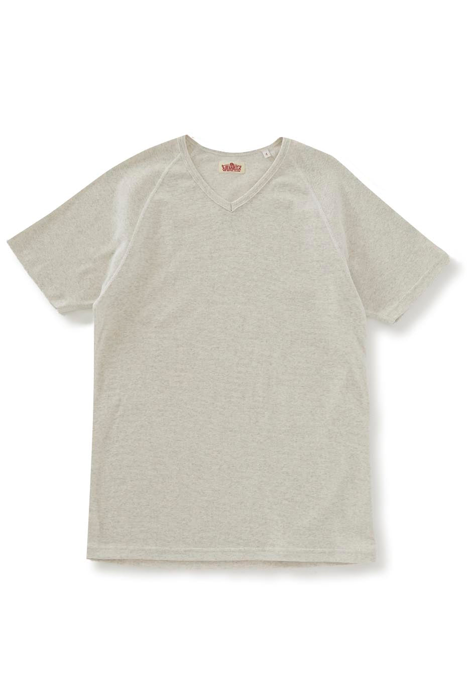 ストレッチフライス Vネックショートスリーブ Tシャツ - NATURAL