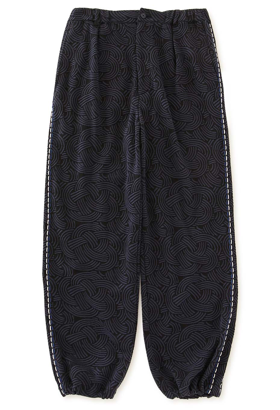 ミズヒキニットジャカード サイドラインパンツ - DARK NAVY