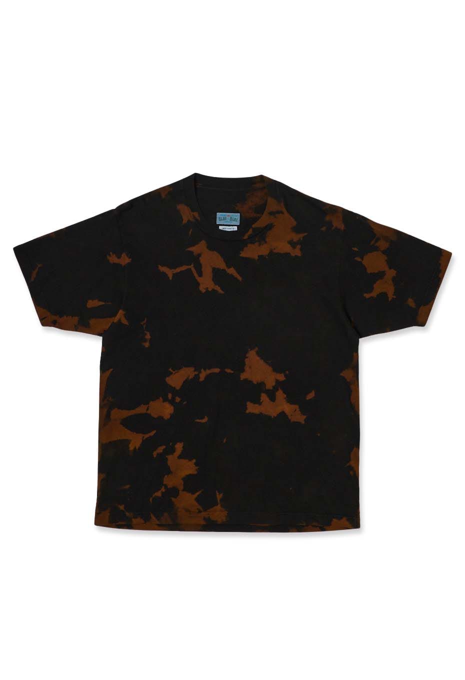 オーガニックコットン テシボリ バッセン ショートスリーブＴシャツ - BLACK