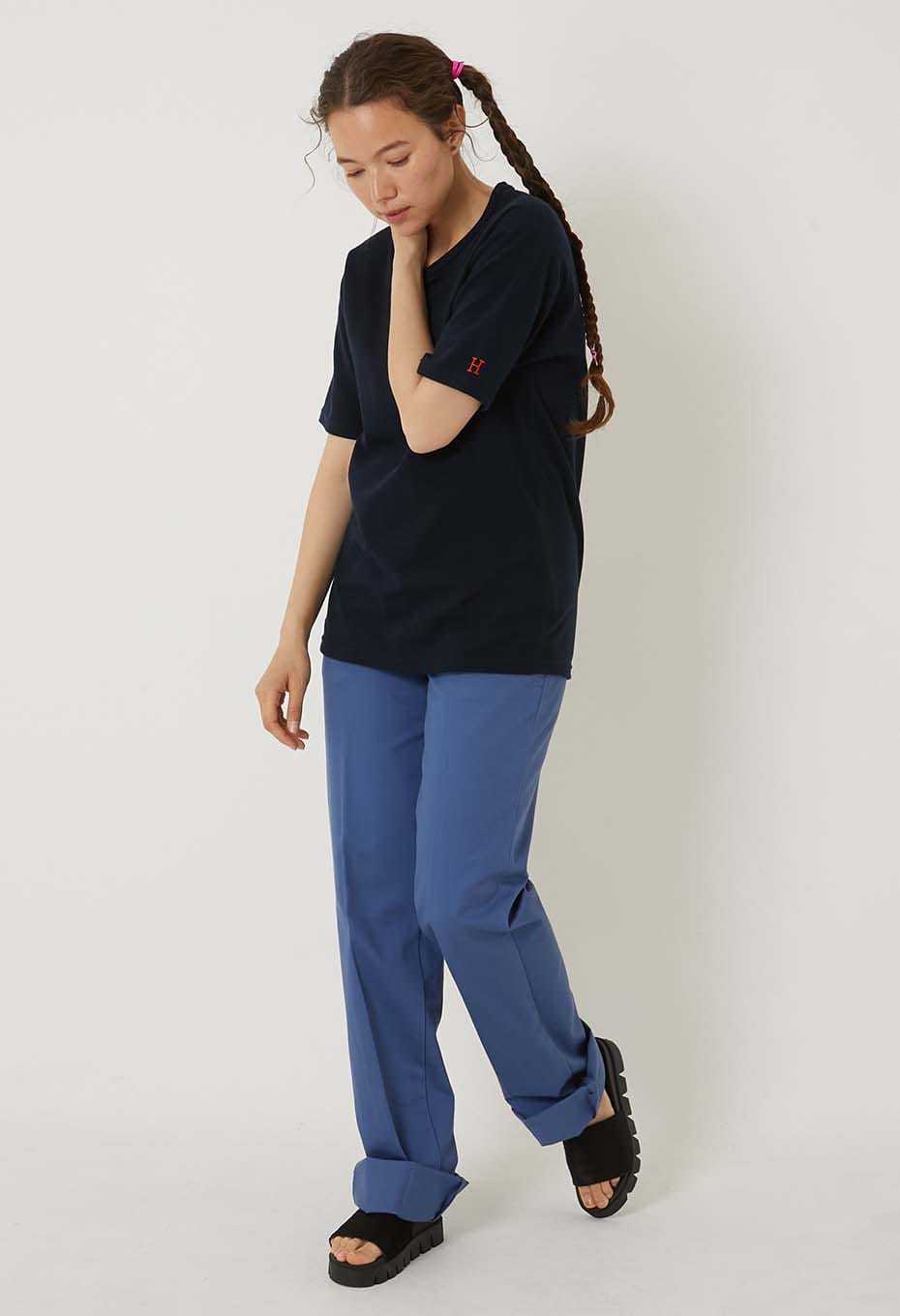 Stretch Fraise Comfortable short sleeve T-shirt - DARK NAVY