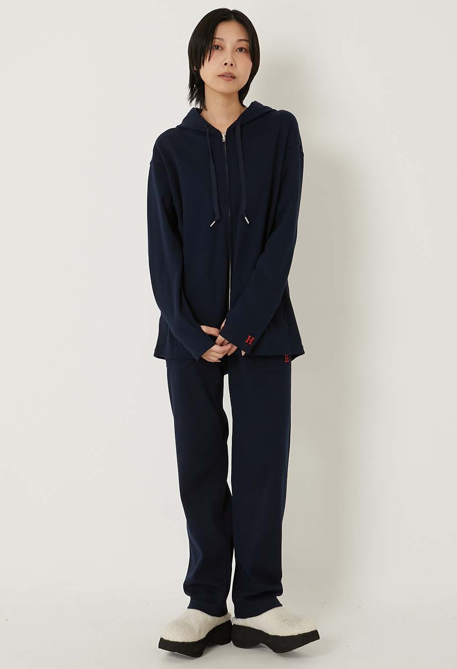 ストレッチフライス 9.5oz ZIPUP パーカー - DARK NAVY