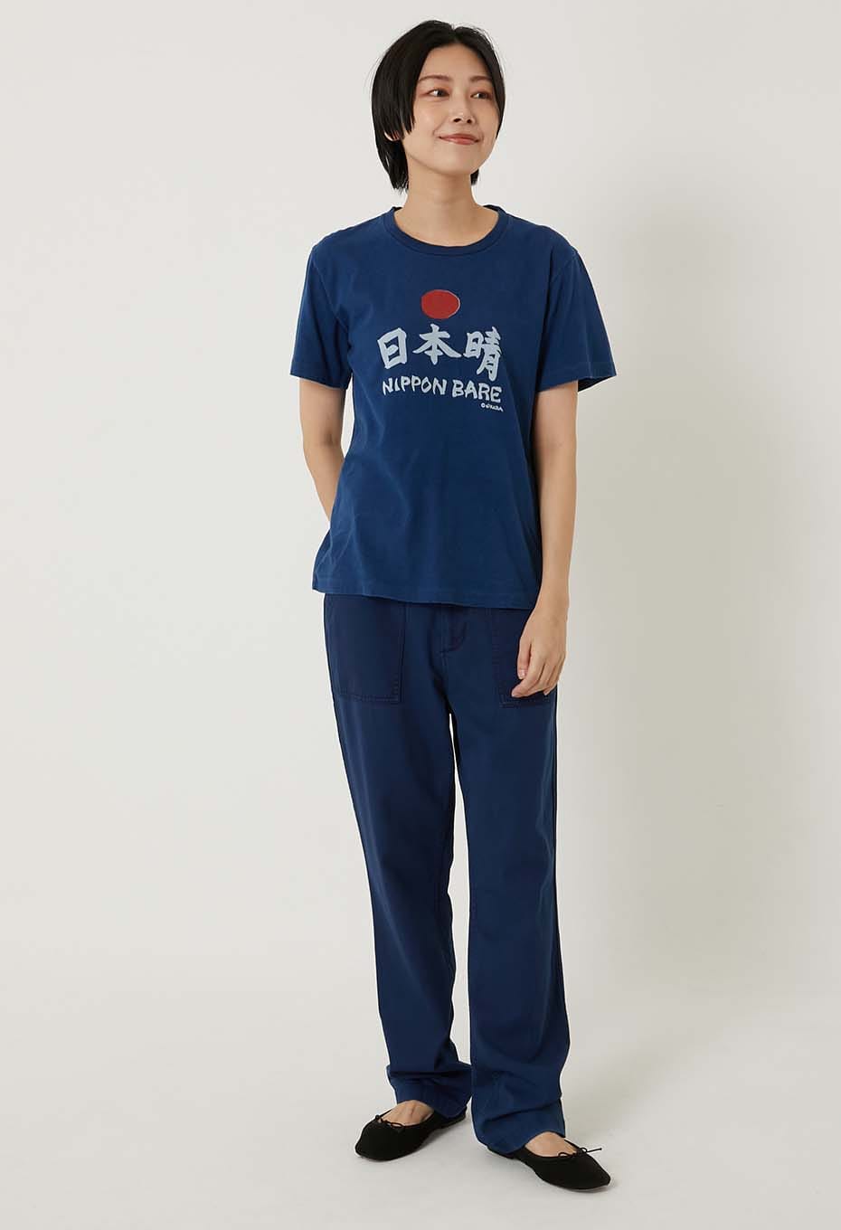 日本晴 バッセン インディゴ Ｔシャツ - INDIGO