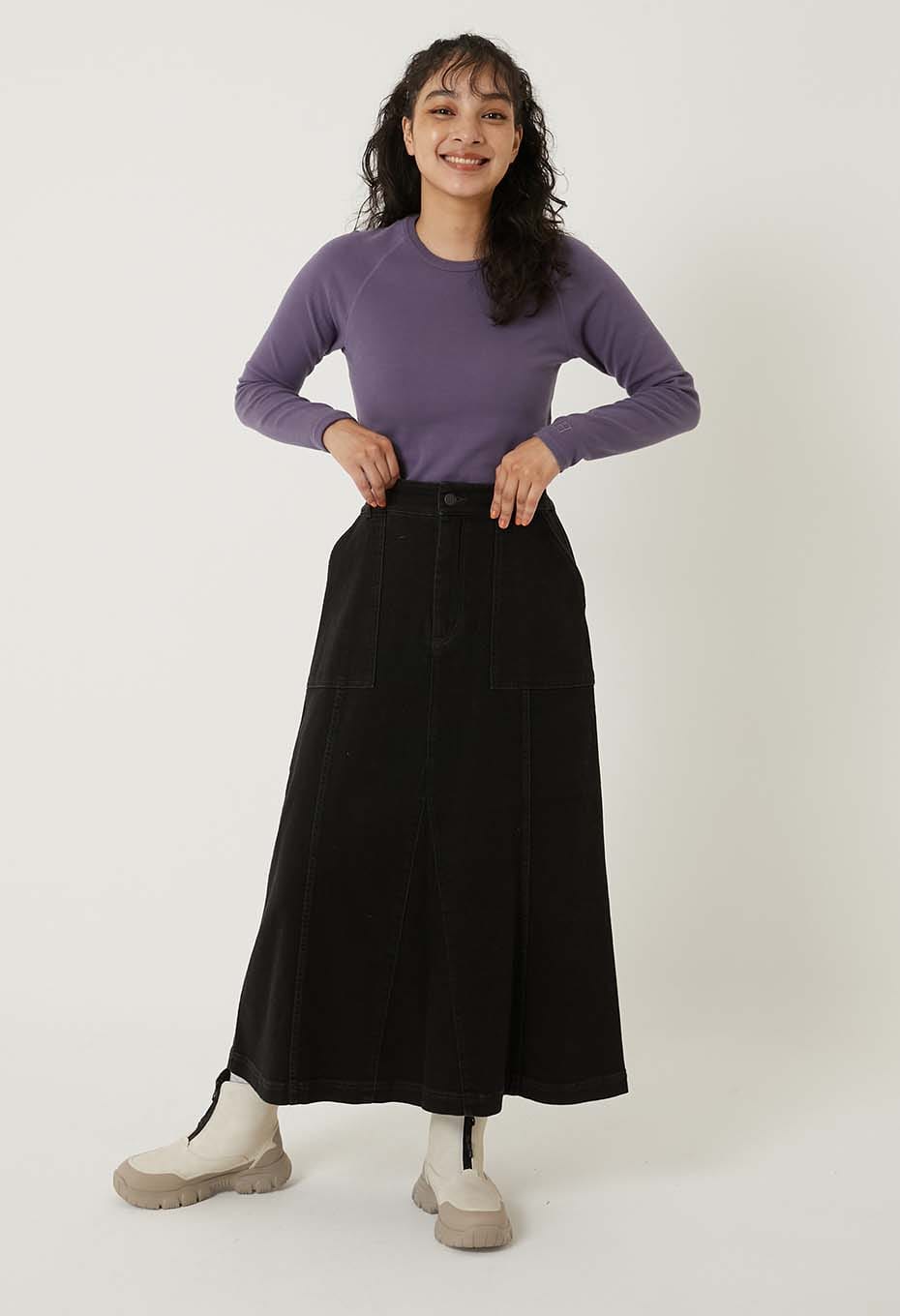 ストレッチフライス ロングスリーブ Tシャツ - DK PURPLE