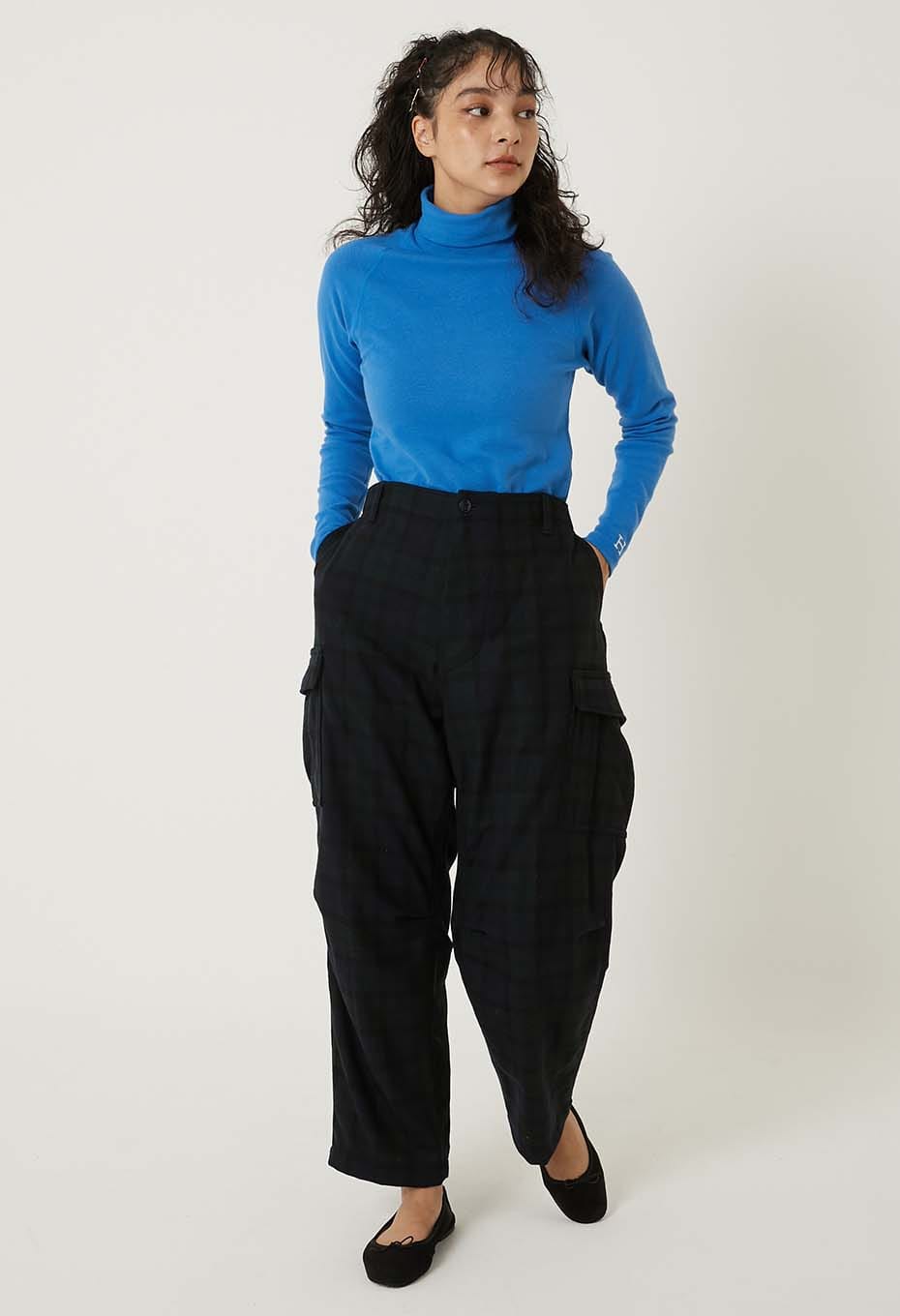 ストレッチフライス タートルネック ロングスリーブ Tシャツ - ROYAL BLUE