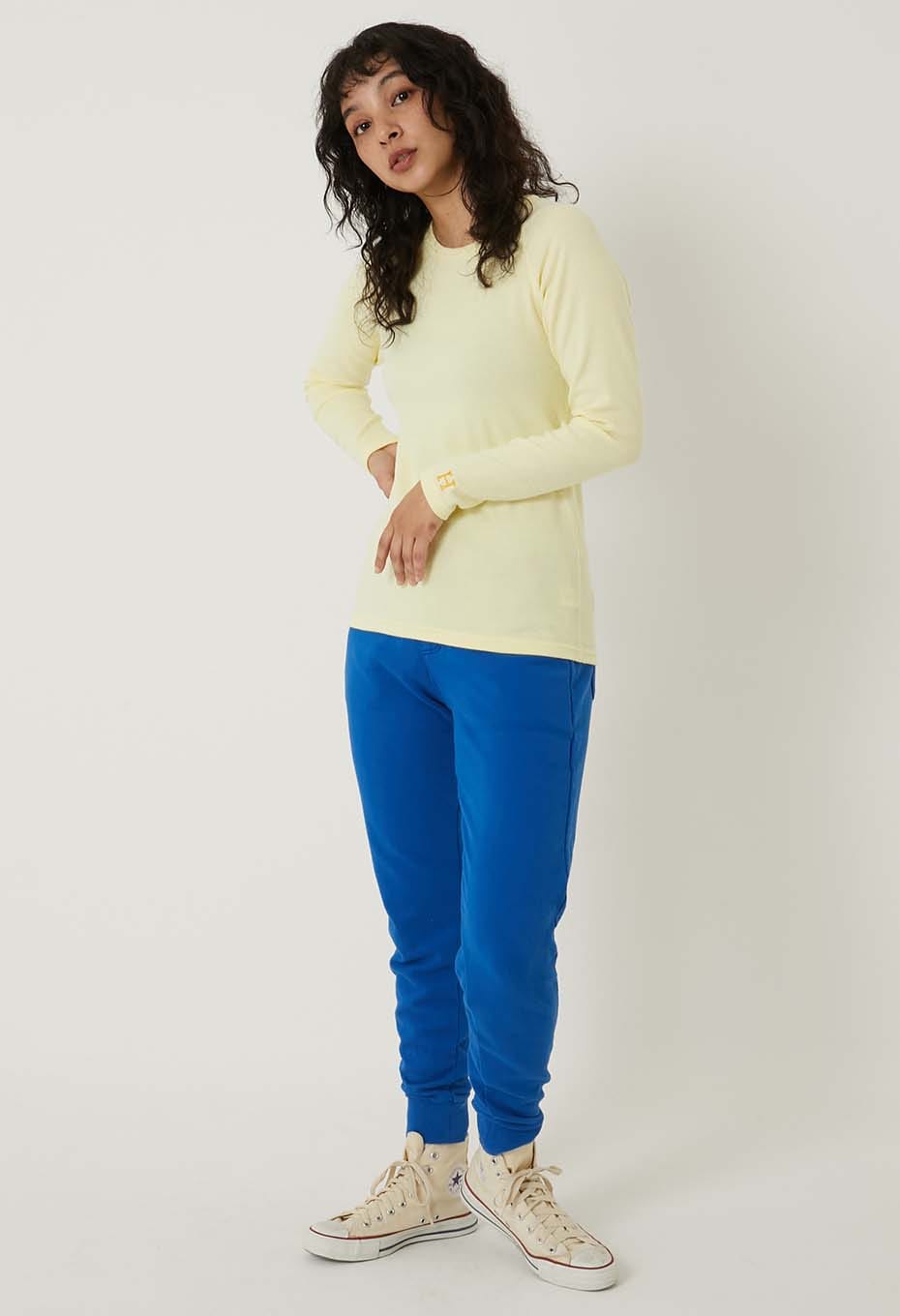 ストレッチフライス ロングスリーブ Tシャツ - LT YELLOW