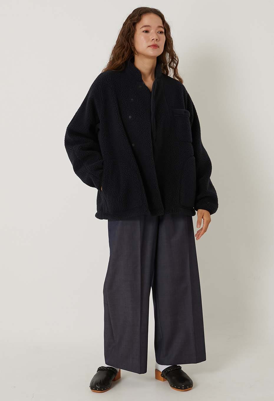 Polartec フリース スタンドカラー ジャケット ユニセックス - NAVY