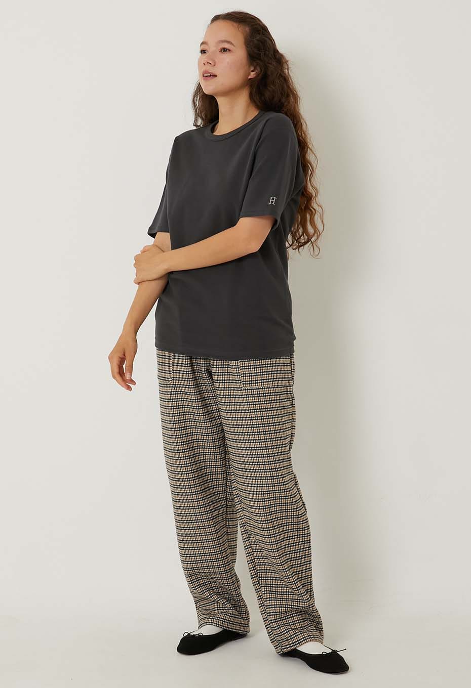 Stretch Fraise Comfortable short sleeve T-shirt - CHARCOAL