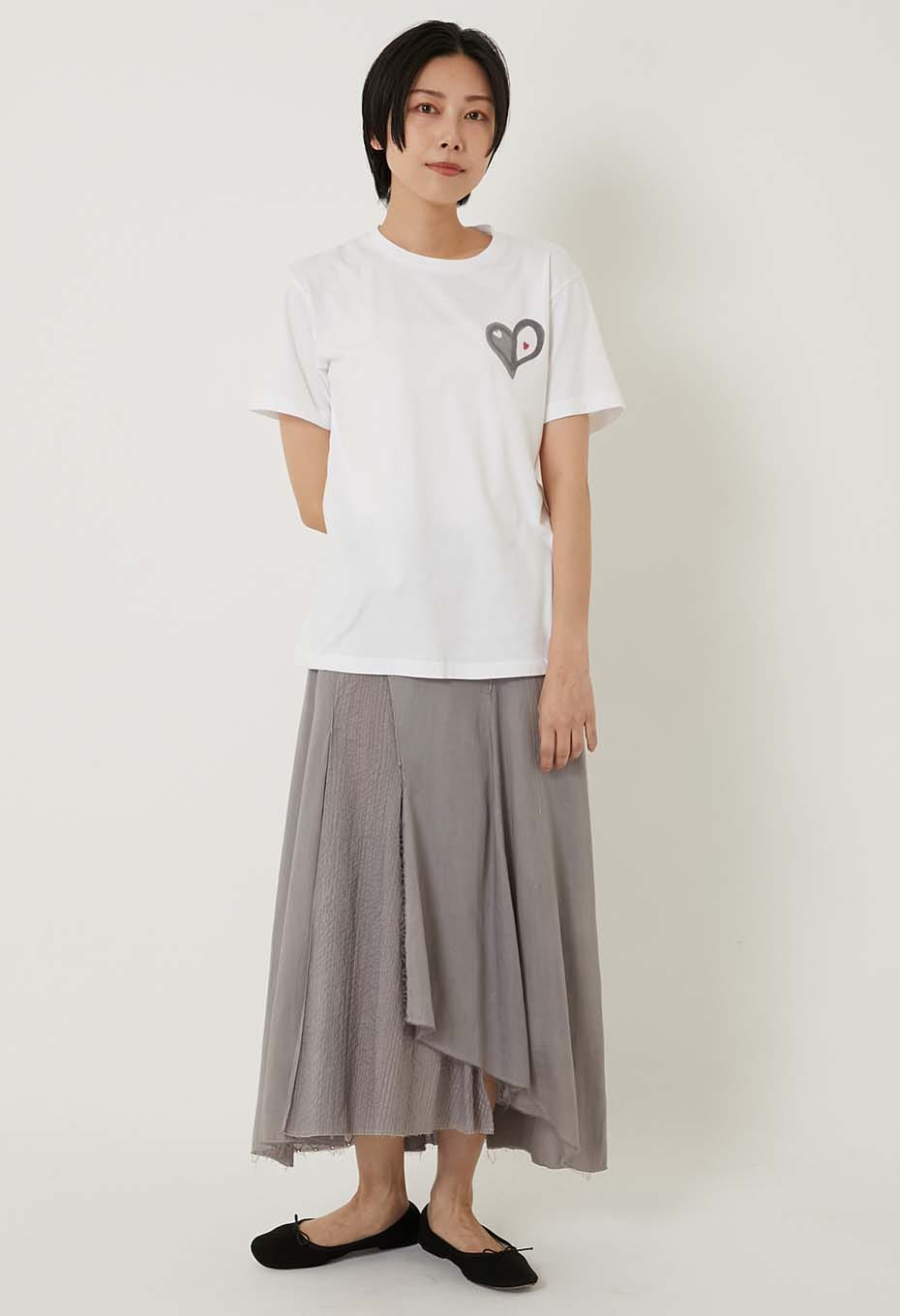 Bokashi Heart T-shirt - WHITE