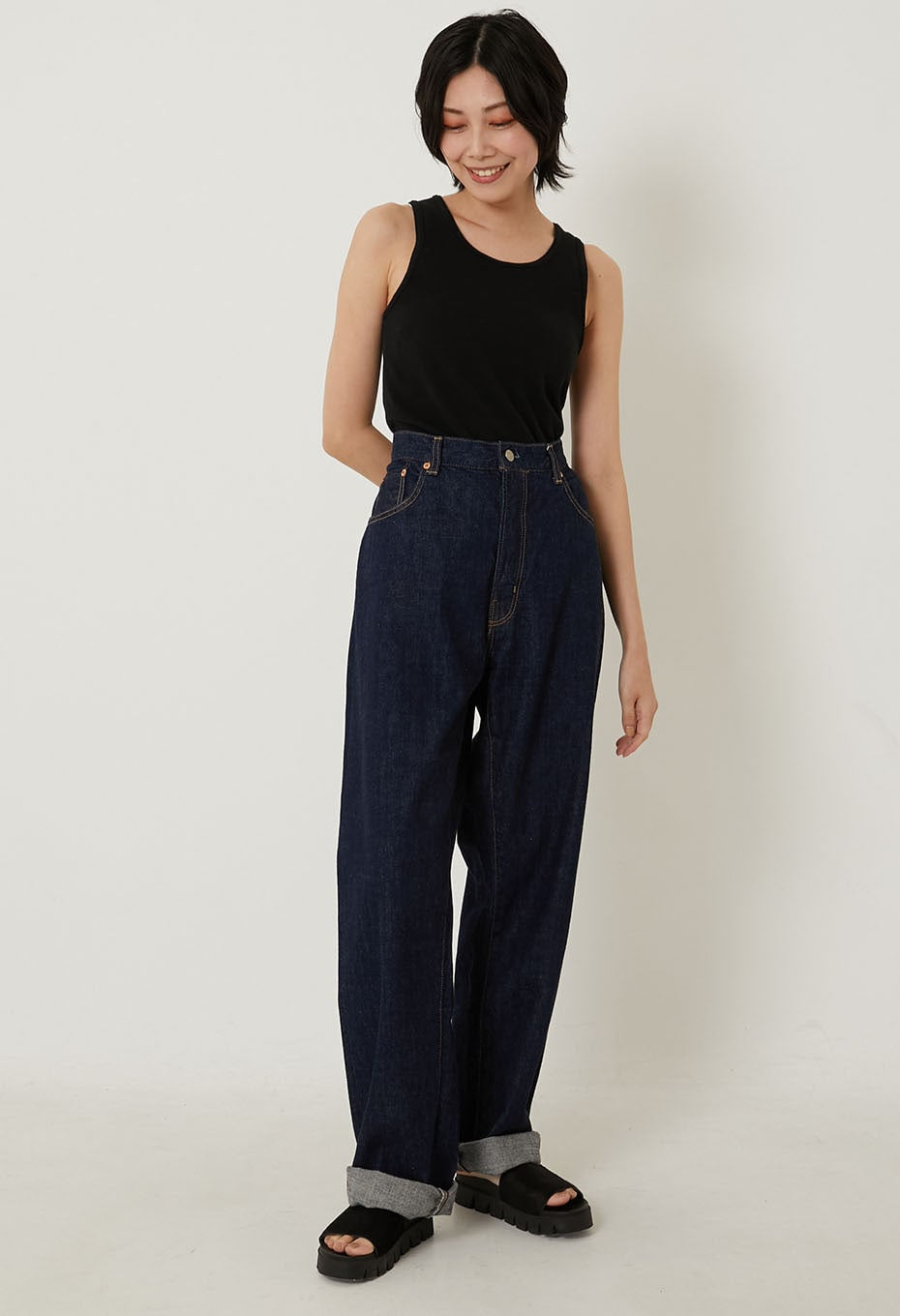 ストレッチフライス タンクトップ - BLACK