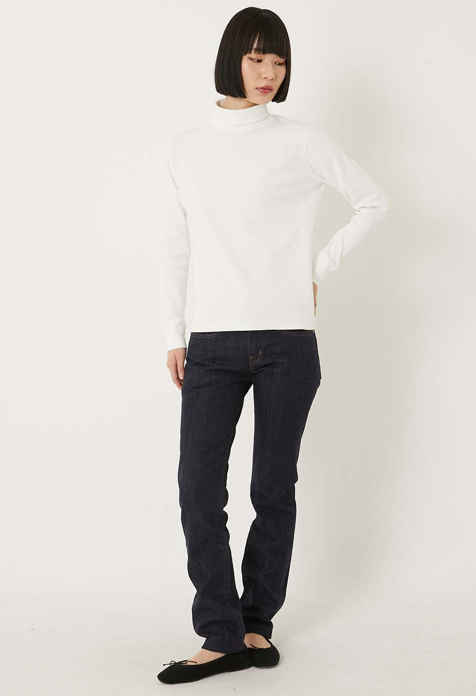 ムライトテレコ ニードルステッチ タートルネック Tシャツ ユニセックス - NATURAL