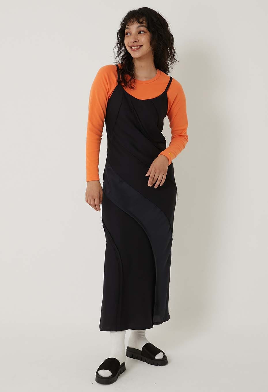 ストレッチフライス ロングスリーブ Tシャツ - LT ORANGE