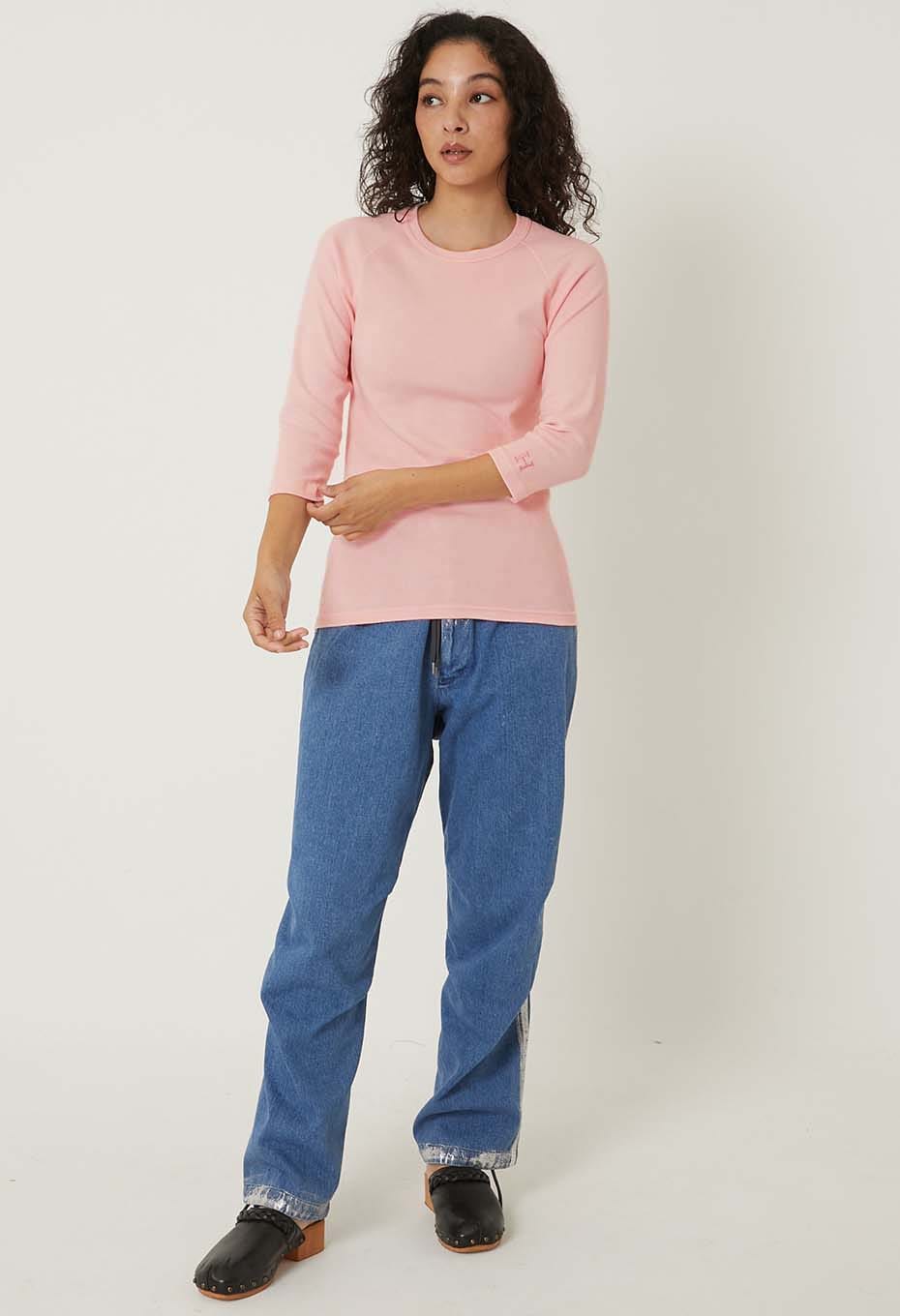 ストレッチフライス ハーフスリーブ Tシャツ - BABY PINK