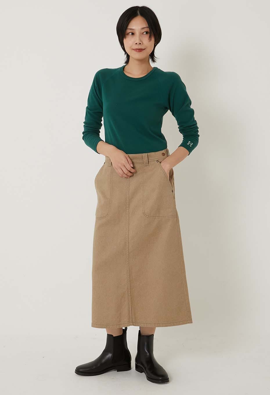 ストレッチフライス ロングスリーブ Tシャツ - DARK GREEN