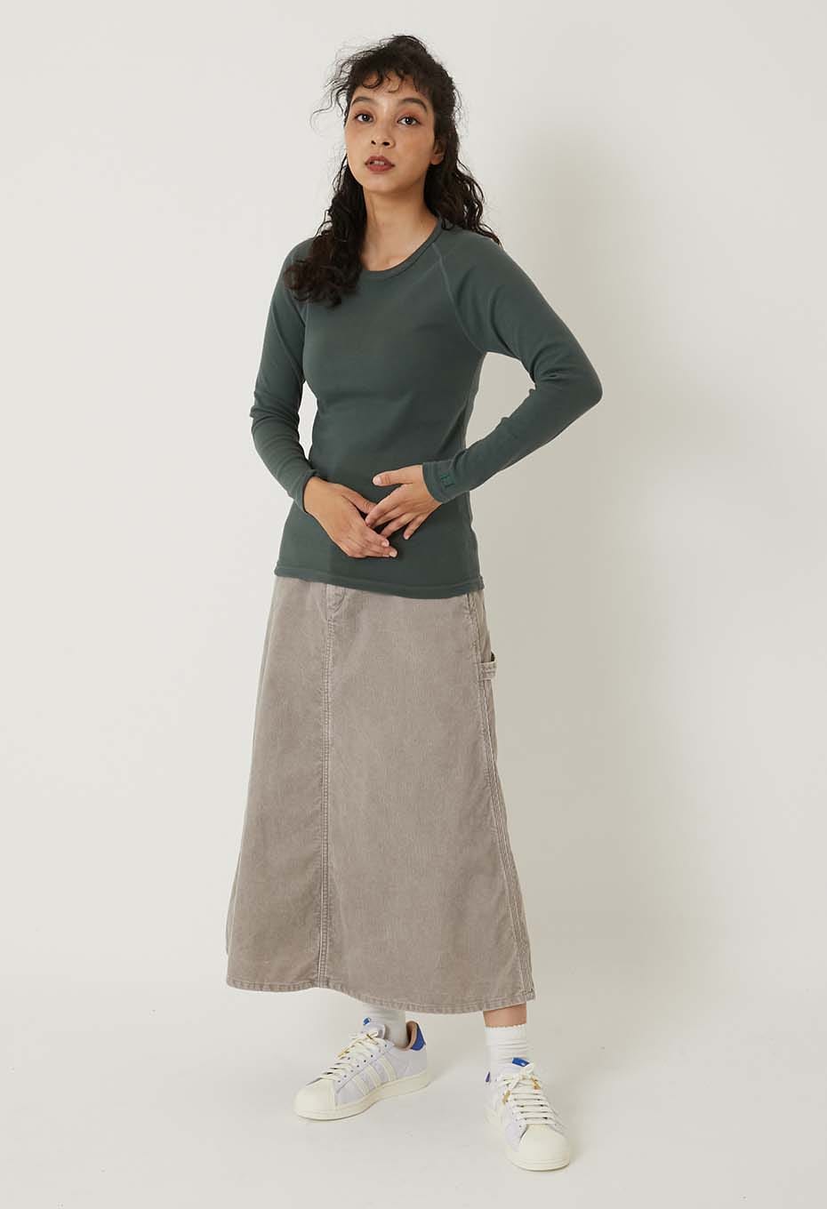 ストレッチフライス ロングスリーブ Tシャツ - GREEN