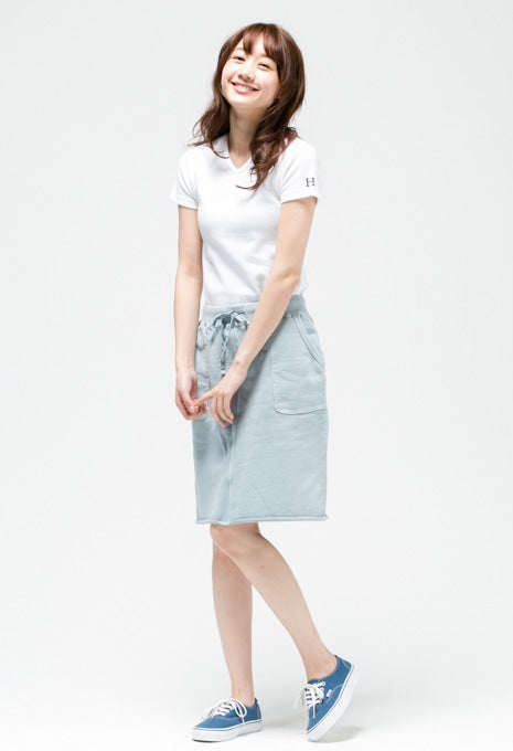 ストレッチフライス Vネックショートスリーブ Tシャツ - WHITE