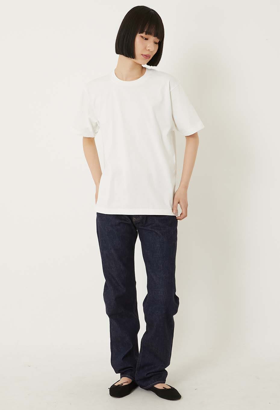 オーガニックコットン ハイゲージテンジク Tシャツ - WHITE