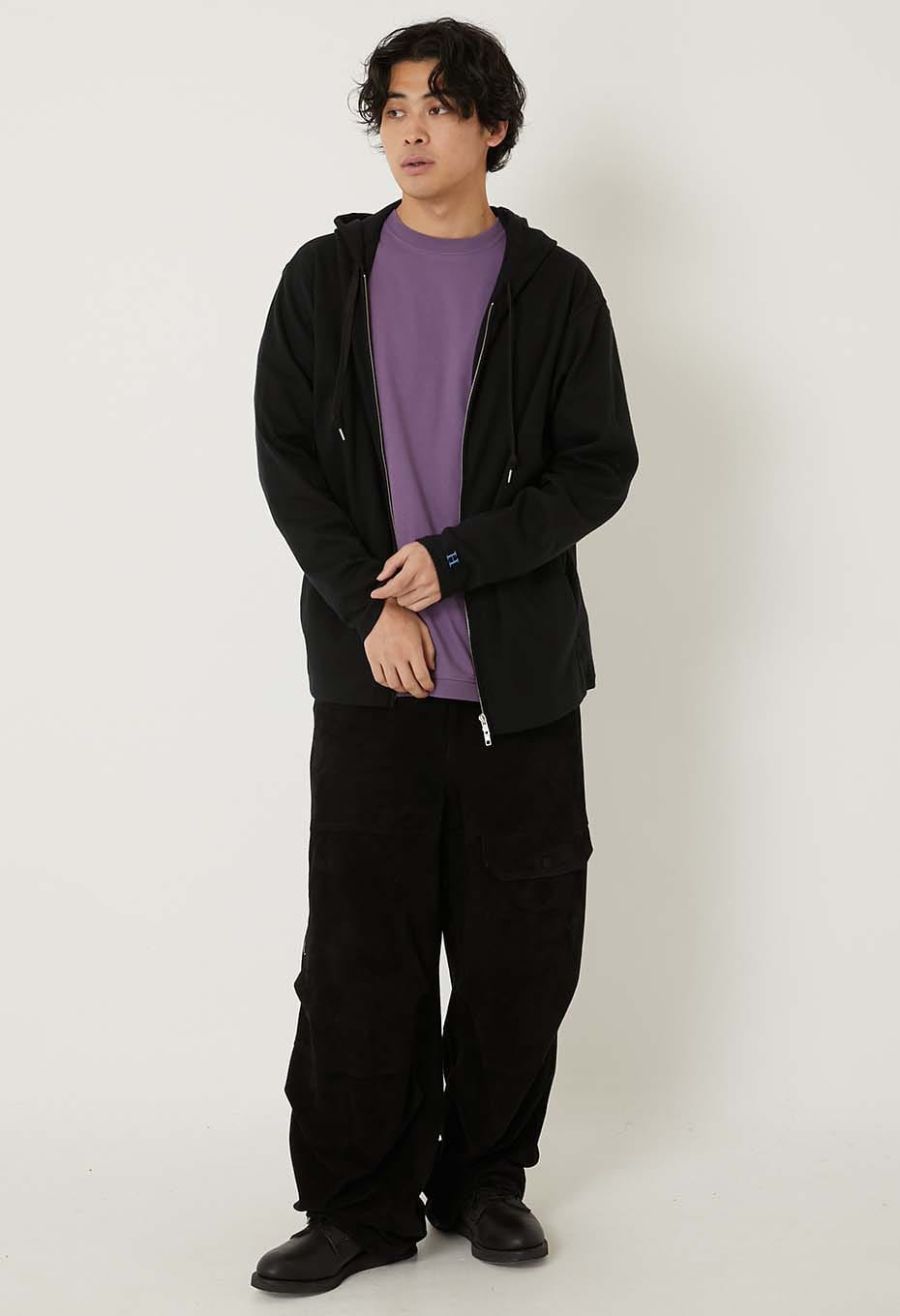 ストレッチフライス 9.5oz ZIPUP パーカー - BLACK