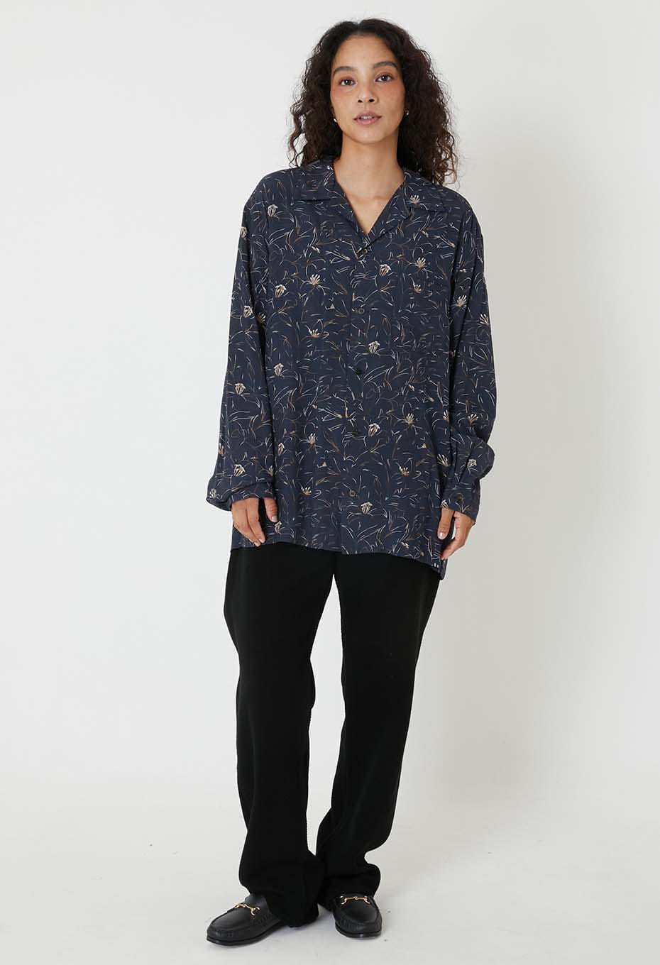 レーヨンエットカサブランカ ロングスリーブシャツ - DARK NAVY