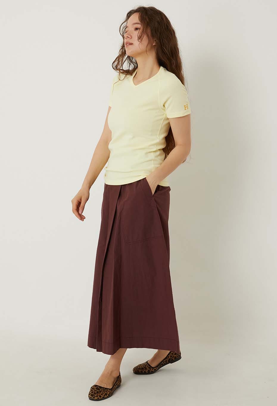 ストレッチフライス Vネックショートスリーブ Tシャツ - LT YELLOW