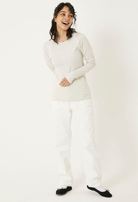 ストレッチフライス ロングスリーブ Tシャツ - NATURAL