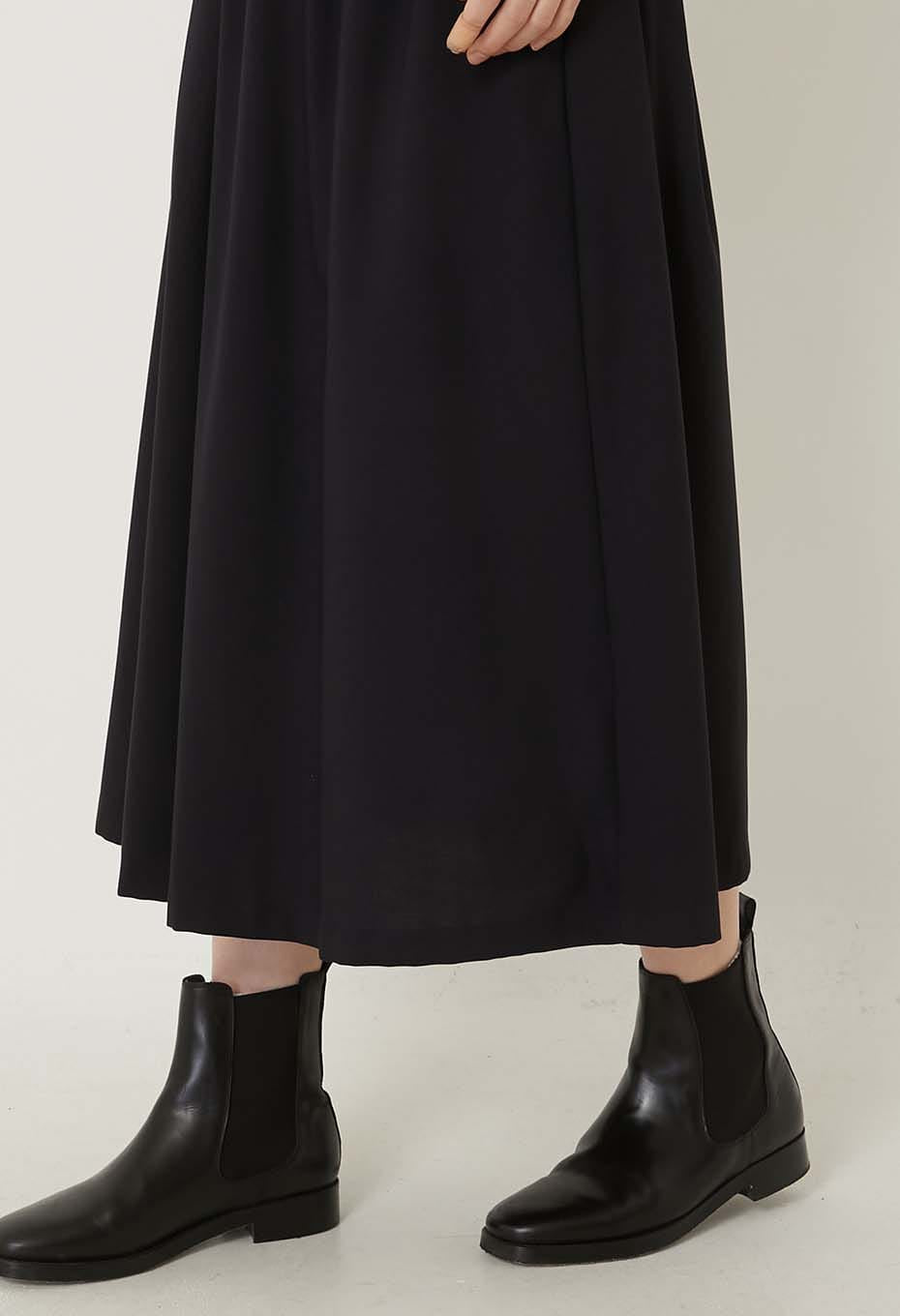 Stretch dry twill tank gathered dress - DARK NAVY