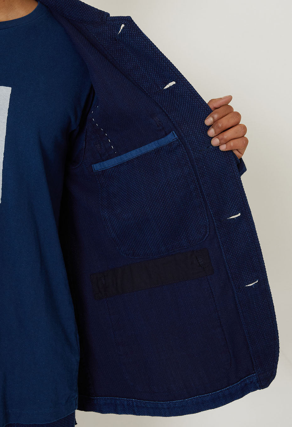 Kasezome Sashiko Nenrin Coverall - INDIGO
