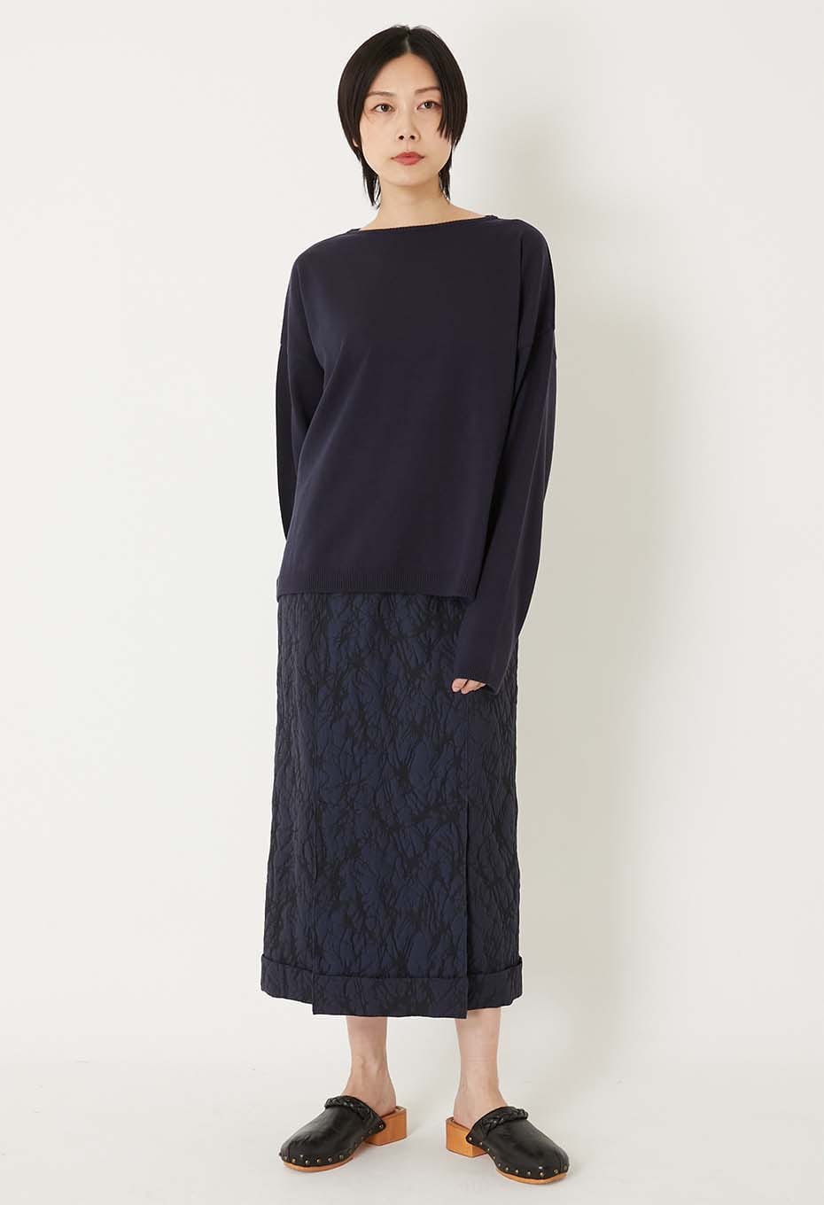 オーガニックカミイトコットン プルオーバーニット - NAVY
