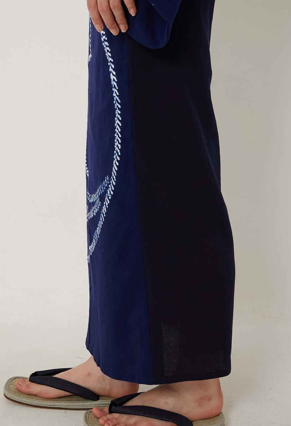 Tomoe Shibori Women's Yukata - NAVY