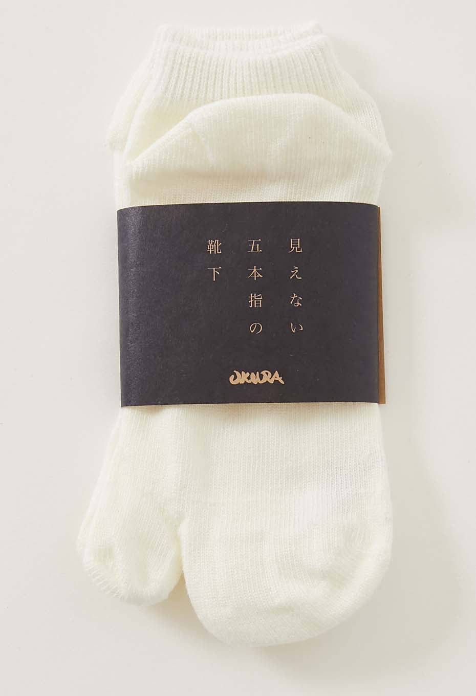 OKURA 見えない五本指の靴下 足袋アンクルソックス - WHITE
